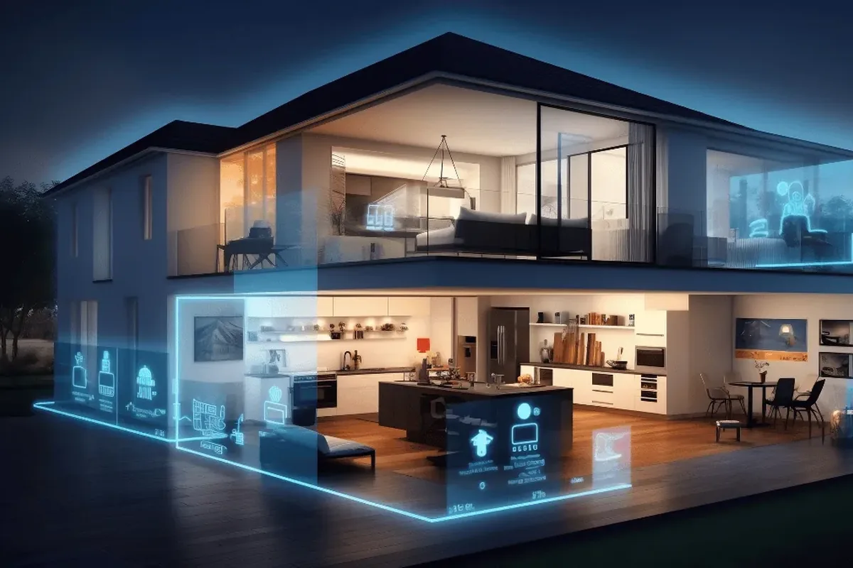 Smart-Home-Wohnzimmer mit KNX-Steuerung und neuen Steckdosen
